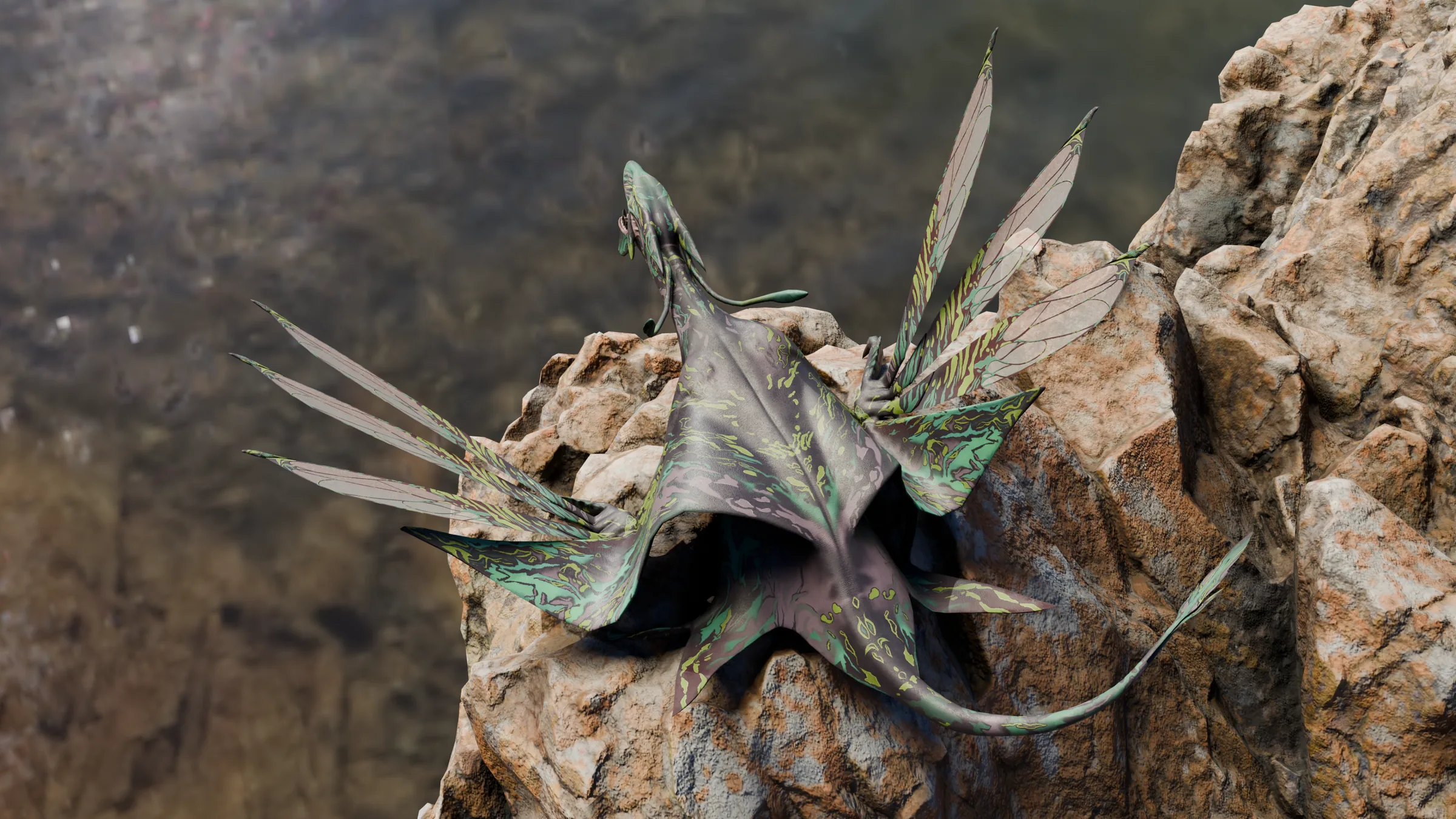 Render of the Ikran scene by Margot Wolf, rendered on TURNA